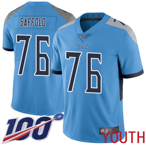 Tennessee Titans Limited Light Blue Youth Rodger Saffold Alternate Jersey NFL Football #76 100th Season Vapor Untouchable->youth nfl jersey->Youth Jersey
